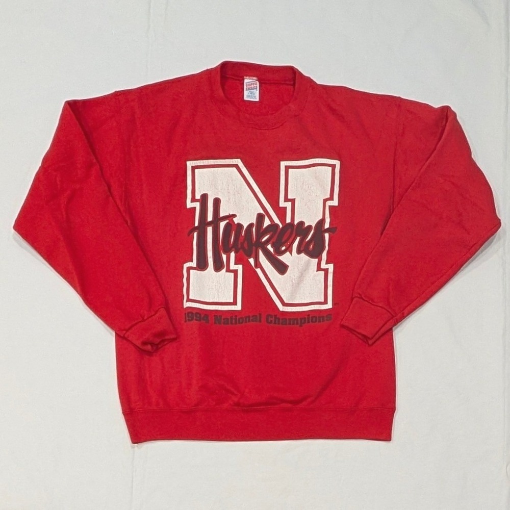 Vintage Soffe Nebraska Huskers 1994 National Champions Sweatshirt Red Large